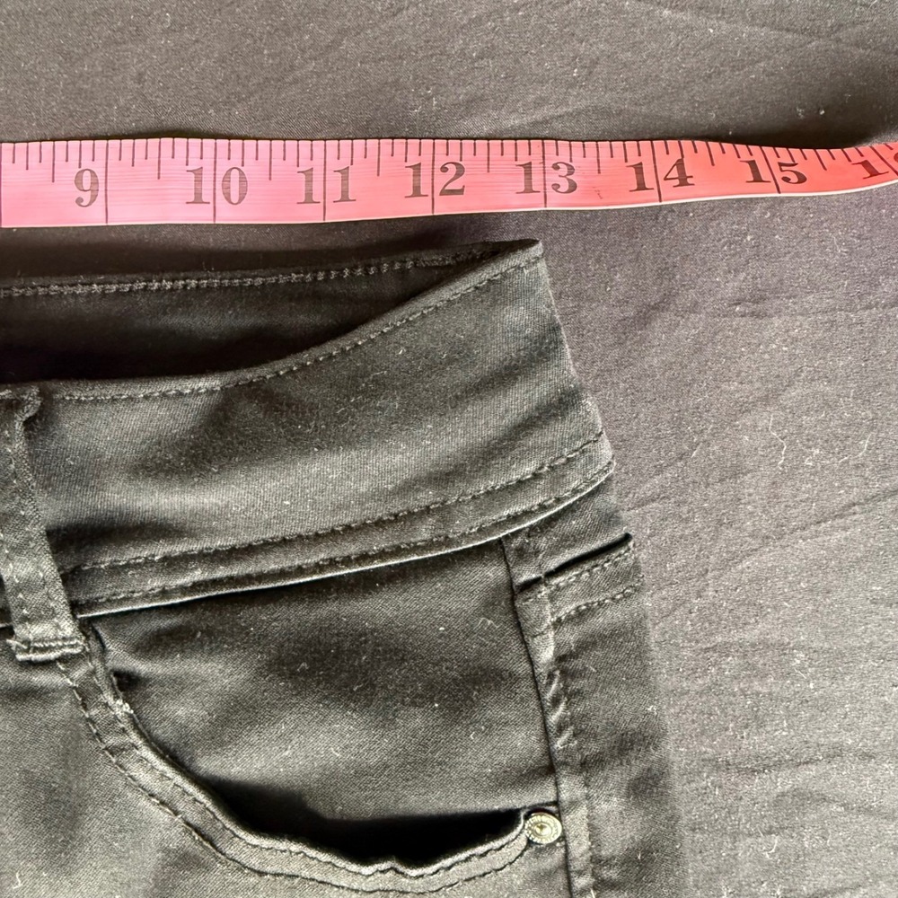 Angels Forever‎ Young Black Skinny Pants High Rise Double Button Size 6 - Picture 6 of 13